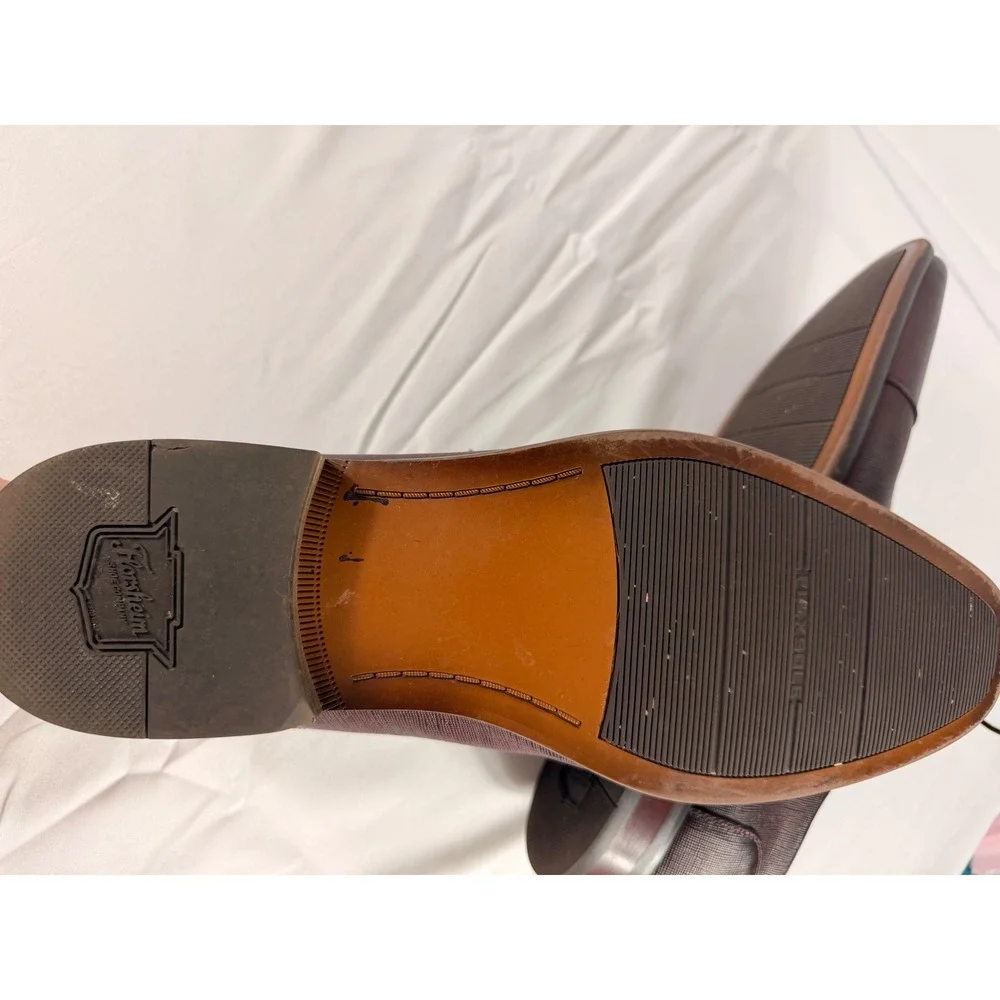 Florsheim Cap Toe Oxford Shoes 11D Burgundy Textured Leather 15175-501